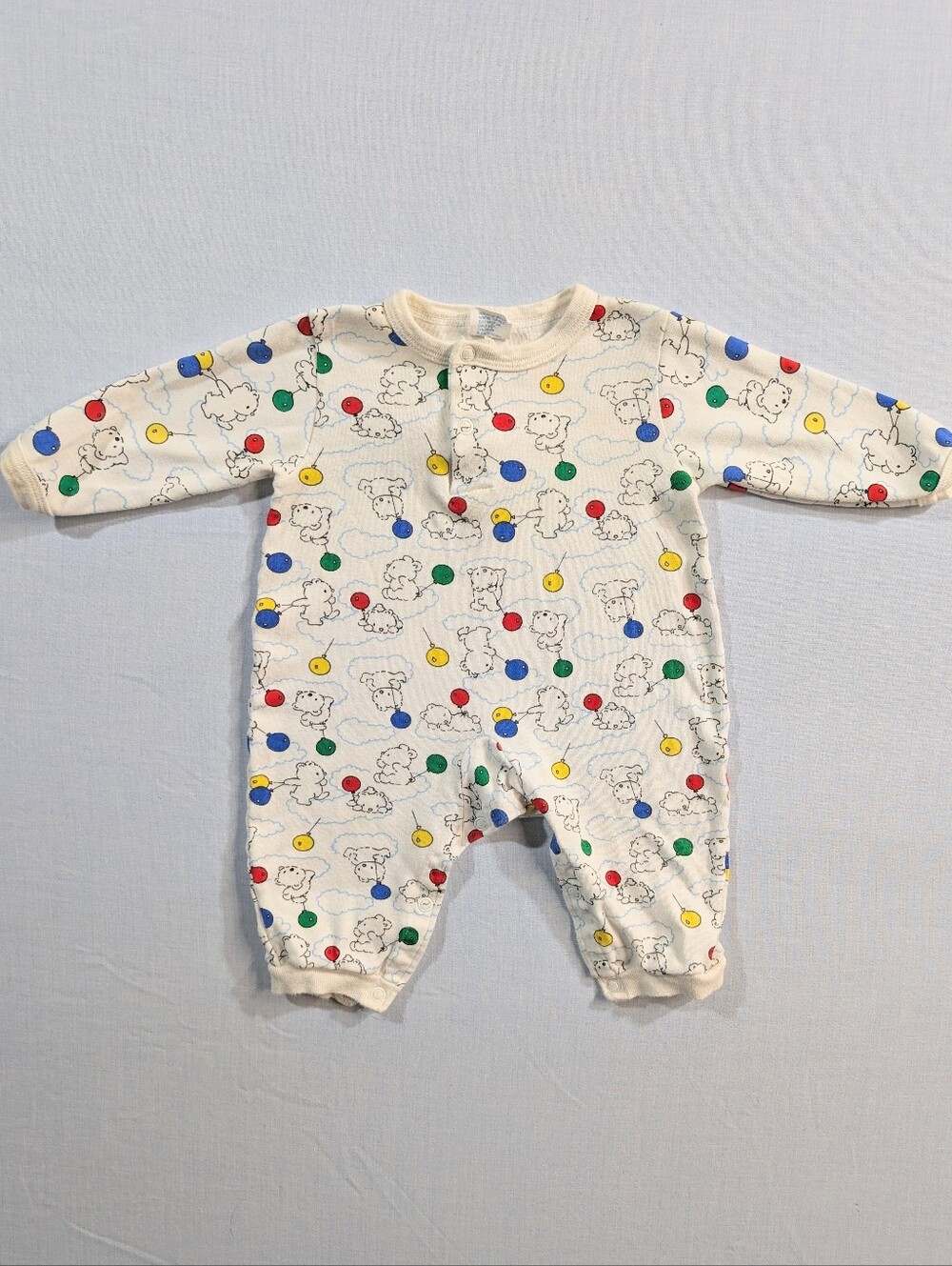 Vintage 90's Carter's Onesie Primary Bears with Balloons